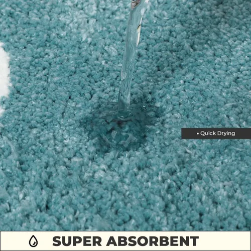 Miniatura 3 de Alfombra de baño floral súper absorbente y gruesa de microfibra antideslizante, lavable a máquina y lanuda para baño, dormitorio y sala de estar