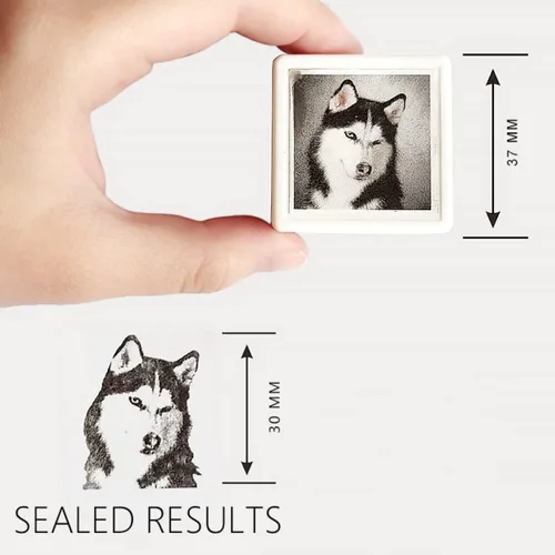 Miniatura 6 de Sello personalizado para retrato de mascota, sello de cara de mascota personalizado, sello de tinta personalizado, Ta personalizado, sello para Verde
