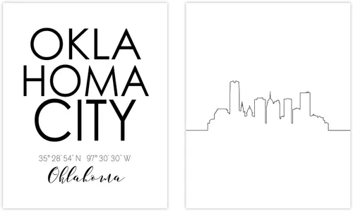 Miniatura 4 de Póster minimalista de Charlotte City Skyline - Juego de 2 fotos de arte (8 x 10)