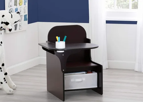 Miniatura 7 de Delta Children MySize - Escritorio con silla con compartimento de almacenamiento + caja de juguetes MySize Deluxe, chocolate oscuro (paquete)