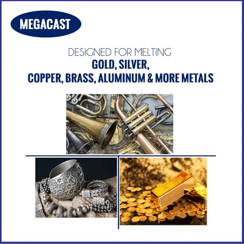 Miniatura 6 de # 4 17.6 lbs MegaCast, Crisoles de grafito de arcilla de fundición negro Torcha Horno Fundición de fusión Refinación Oro Plata Cobre Latón Aluminio