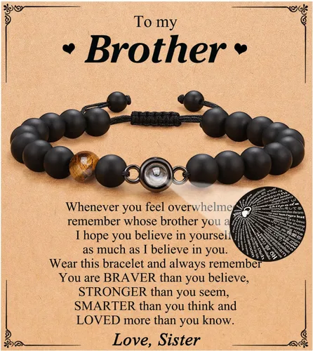 Regalos para marido, hijo, nieto, sobrino, papá, novio, nuevo papá, hermano, padrastro, tío, te amo en 100 idiomas, pulsera ajustable para hombres,