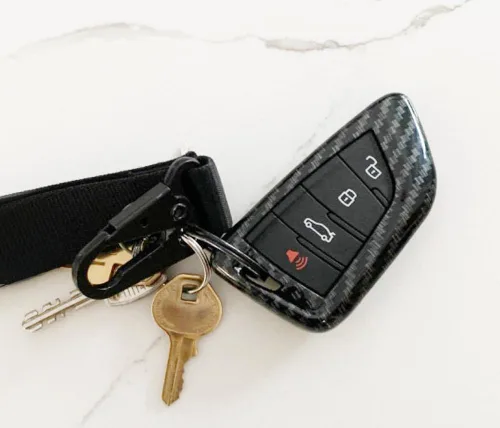 Miniatura 5 de iJDMTOY Exact Fit - Carcasa para llavero inteligente con diseño de fibra de carbono metálica brillante compatible con BMW X1 X4 X5 X6, serie 5