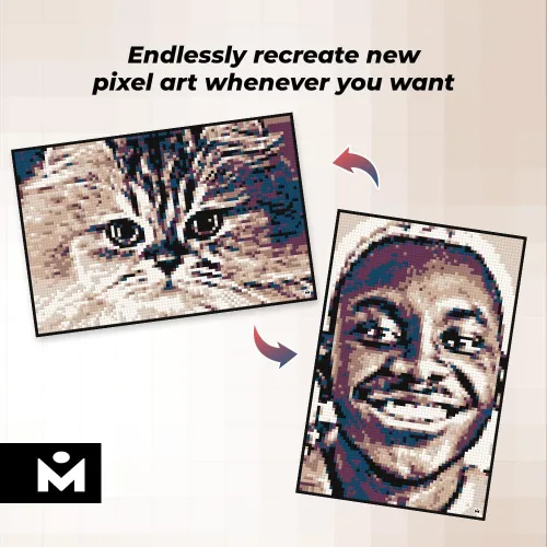 Miniatura 5 de Color M - Juego de construcción de mosaico fotográfico personalizado Kit de manualidades para creación de arte de pared de ladrillo a partir