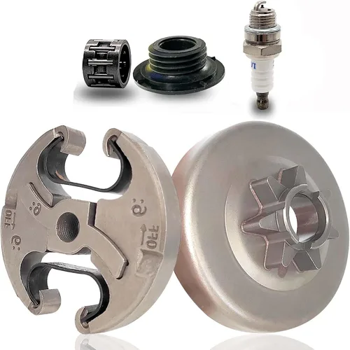 Kit de rodamiento de tambor de embrague de piñón 7T para sierra de cadena Husqvarna 455 460 Rancher Jonsered CS2255 Re 537291702 537110503