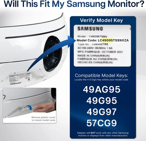Miniatura 3 de VIVO Placa Adaptadora VESA de Receso Profundo Diseñada para Monitores Samsung Odyssey Neo G9, G95NA, y Odyssey G9, VESA 100x100, Montura-SG9