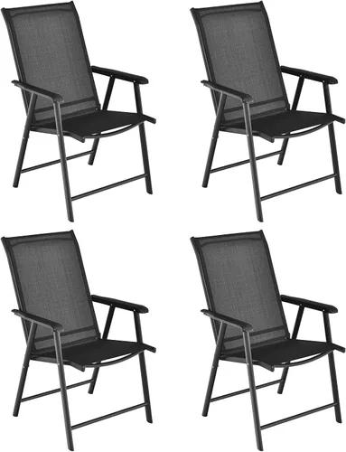 Miniatura 11 de Giantex Juego de 2 sillas plegables para patio, sillas de comedor portátiles al aire libre con reposabrazos para porche, camping, piscina, playa