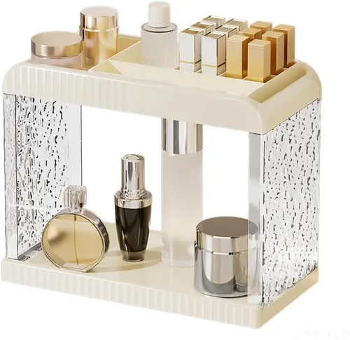 Miniatura 11 de FFK Organizador de baño para encimera, almacenamiento de 2 niveles: organizador de encimera de baño, soporte de acrílico para almacenamiento