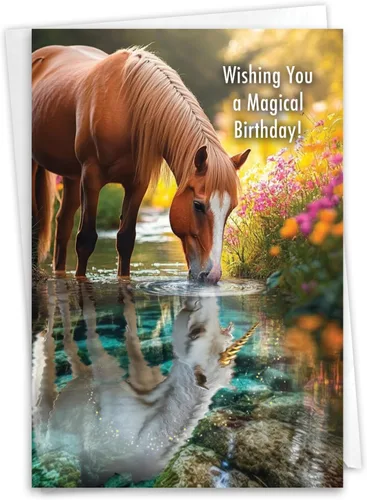 Miniatura 14 de NobleWorks - 1 divertida tarjeta de cumpleaños de animales con sobre - Bonita tarjeta para cumpleaños - Aquí está mirando el zoológico C6639FBDG-US