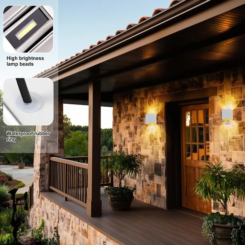 Miniatura 3 de Kawell Aplique de pared LED moderno de 12 W, ángulo de haz ajustable, impermeable, IP65, luz de pared de aluminio para interiores y exteriores