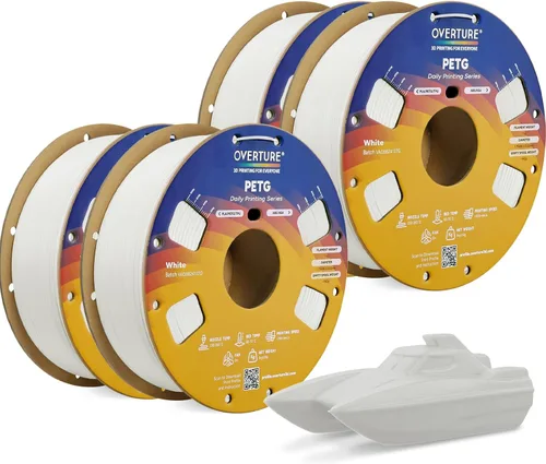 Miniatura 37 de OVERTURE - Filamento PETG de 1/16 de pulgada (1.75 mm) para impresora 3D y FDM, bien enrollado, duradero, carrete de 4.4 libras, dureza firme