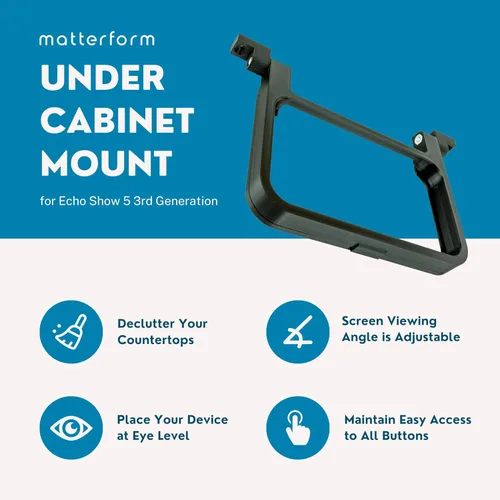 Miniatura 3 de matterform Soporte de montaje de cocina debajo del gabinete para dispositivos Alexa Amazon Echo Show 5 de 3ª generación Compatible solo
