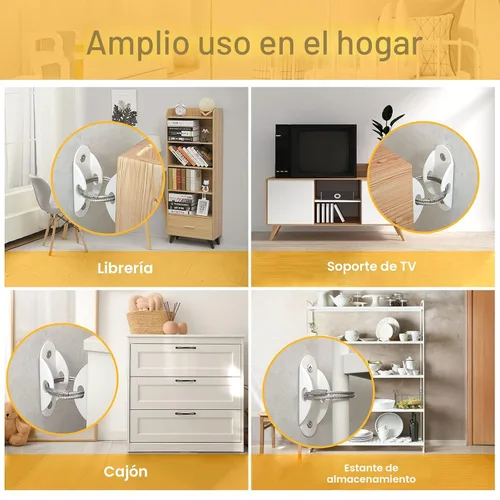 Miniatura 9 de Booda Brand Anclajes para muebles (paquete de 10) para proteger a los bebés, correas de muebles antipuntas, anclaje para muebles que aseguran 400