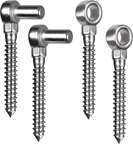 Miniatura 15 de Insaga Bisagras de puerta de acero inoxidable 304 para cercas de madera, bisagra de ojo de tornillo de una pieza resistente con diámetro de orificio