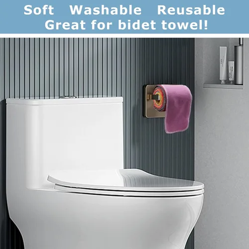 Miniatura 6 de Chloven Papel higiénico reutilizable, paquete de 24 toallas de bidé lavables y reutilizables, súper suaves, absorbentes, residuos de papel