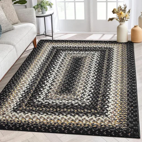 Miniatura 20 de ROYHOME Tapete pequeño para puerta de 2 x 3 pies, alfombra de área lavable, alfombras de área con estampado trenzado bohemio, alfombra de área