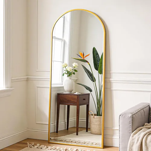 Miniatura 27 de OLIXIS Espejo arqueado de longitud completa para dormitorio, espejo de cuerpo completo de 56 x 15 pulgadas con soporte, para colgar o inclinarse