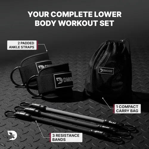 Miniatura 6 de DMoose Fitness Ankle Strap for Cable Machine - One Size Fit with Premium Padding Cuffs, Ankle Bands for Working Out, Booty Workouts, Leg Extension