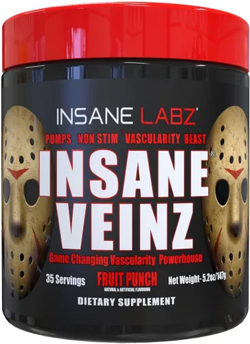 Miniatura 9 de Insane Labz Insane Veinz - Polvo no estimulante potenciador de óxido nítrico, cargado con sulfato de agmatina y betaína anhidra, aumenta