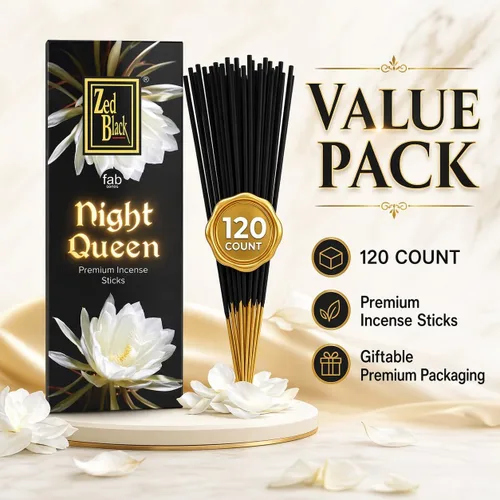 Miniatura 2 de Night Queen - Varitas de incienso 120 unidades Relajación premium Aroma de yoga y meditación ZED BLACK Reina de la noche
