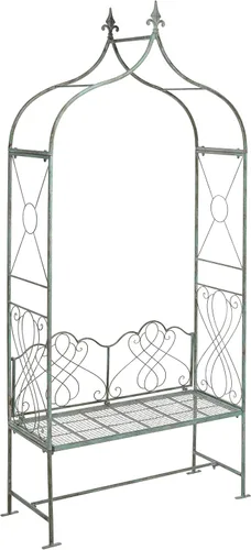 SAFAVIEH Colección al aire libre Eloise Victoriana Antiguo Verde Oscuro Hierro Forjado Arco Jardín Arco Arbor