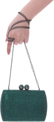 Miniatura 7 de Bolso de noche con diamantes de imitación completos para mujer, dije de cumpleaños, compromiso, boda, fiesta