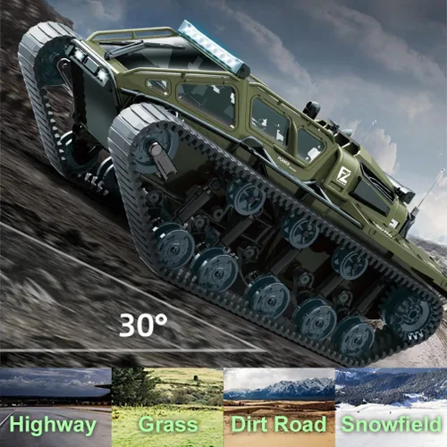 Miniatura 2 de Camión militar de tanque RC todo terreno para niños, vehículo militar de control remoto totalmente proporcional de 2.4G con 2 baterías, Rock Crawler