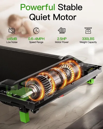 Miniatura 4 de AKLUER Caminadora con inclinación, caminadora debajo del escritorio para el hogar, 2.5 HP portátil con control remoto, caminadora inclinada 4 en 1
