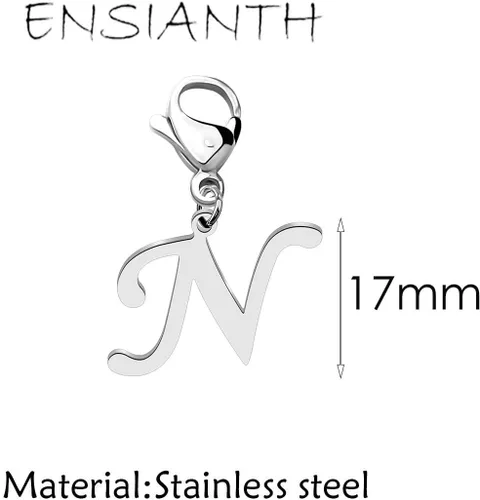 Miniatura 2 de ENSIANTH Dije del alfabeto con letra inicial de la A a la Z, joyería del alfabeto para mujeres, regalos para amigos, cierres para joyería