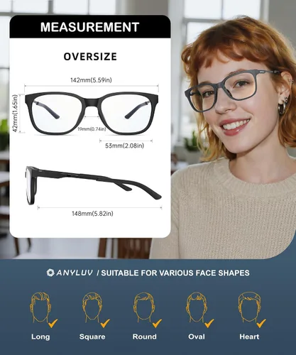 Miniatura 4 de ANYLUV Blue Light Glasses for Men, Lightweight Computer Gaming Glasses, Stylish Anti Eyestrain Blue Light Blocking Men