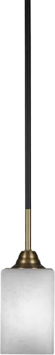 Miniatura 191 de Toltec Lighting Paramount - Mini colgante de 1 luz en acabado negro mate con cristal de arte perla de 7 pulgadas y estilo negro
