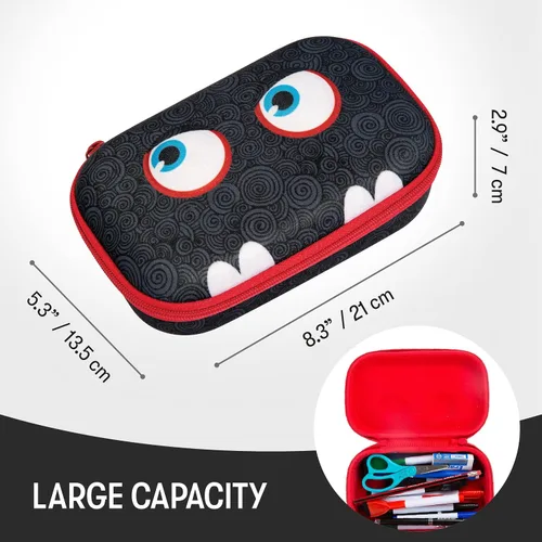 Miniatura 2 de ZIPIT Wildlings - Estuche para lápices para niños, estuche de gran capacidad y lindo para la escuela, caja organizadora de papelería, negro
