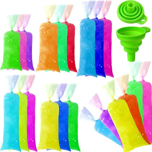 450 bolsas de helado desechables para helados con embudo de silicona, bolsa de dulces de 3 tamaños para hacer yogur, 2 x 12 pulgadas, 3 x 12