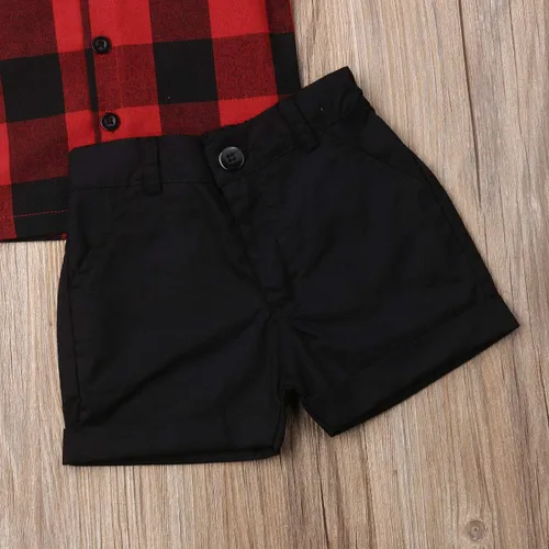 Miniatura 102 de Conjunto de camisa de manga corta con botones y pantalones cortos casuales con diseño de flamingo, para bebés y niños de 1 a 6 años, atuendos