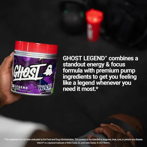 Miniatura 5 de GHOST Legend Polvo de Pre-Entrenamiento, Welch's Grape - 30 Porciones – Pre-Entrenamiento para Hombres y Mujeres con Colina, L-Citrulina, y Beta