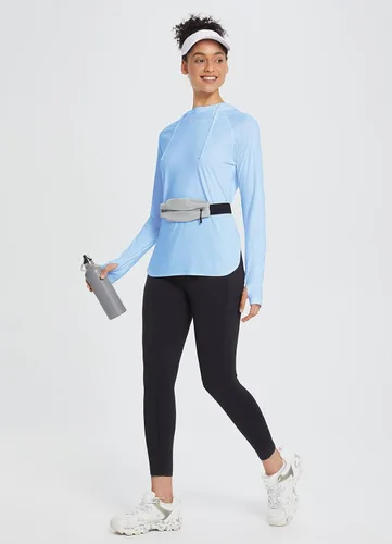 Miniatura 6 de baleaf Camiseta de protección solar con capucha para mujer, con protección solar UPF 50+, manga larga, protección UV, protección contra erupciones