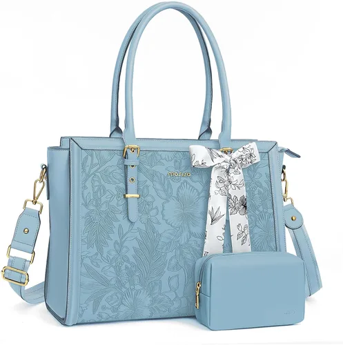 MOSISO Bolsa para Portátil para Mujeres, 15.6-16 pulgadas Bolsa Tote de Piel Sintética Compatible con MacBook, HP, Dell, Asus Notebook, Bolsas para