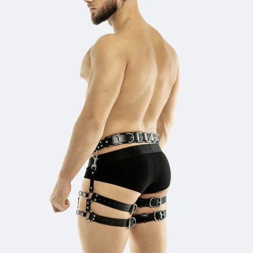 Miniatura 2 de ALLOVME Men Body Chest Belt for Men Adjustable Leather Belts with Buckles Rave Costume Sexy Punk Chest Belt Clubwear Costume