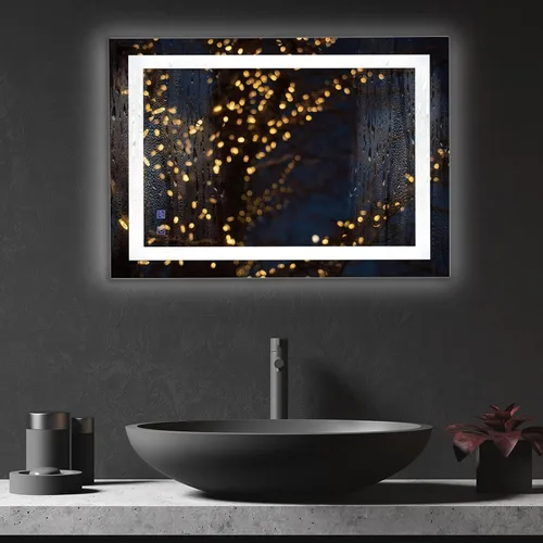 Miniatura 2 de Bonnlo Espejo de baño LED antiempañador de 32 "24" con luces táctiles/regulables