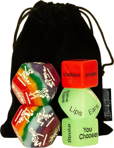 Juego de 5 dados sexuales para mujeres, LGBTQ+ para parejas, juego sexual de orgullo. Dados de amor traviesos, noche de juego para adultos, modelo