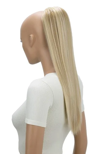 Miniatura 28 de CAISHA Extensión de cola de caballo de 22" con cordón voluminoso Straigtht negro-marrón PH503