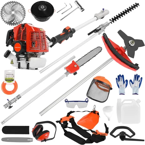Miniatura 9 de Cortadora de cuerda de gasolina de 52CC inalámbrica, desbrozadora de seto multifunción de gasolina 2 en 1, cortadora de cepillo de césped a gas