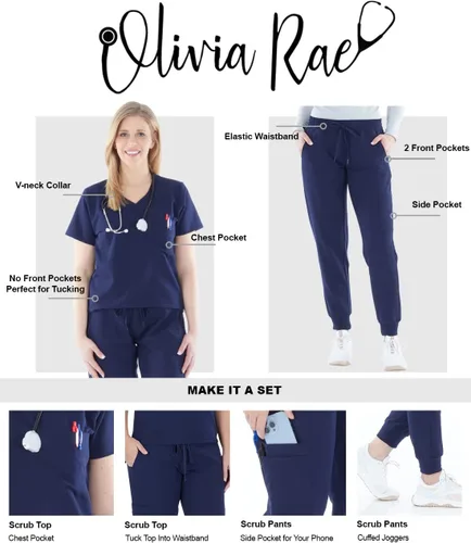 Miniatura 4 de Olivia Rae Pantalón deportivo elástico con cordón elástico para mujer