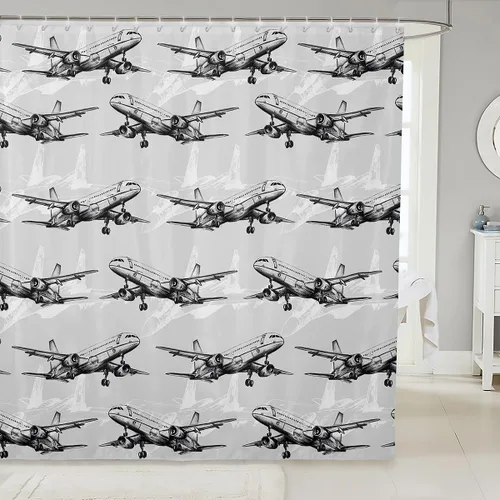 Miniatura 19 de Manfei Cortinas de ducha para niños con lazo de dibujos animados, diseño de mariquita, escarabajo, insecto, niñas, niños, cortinas impermeables