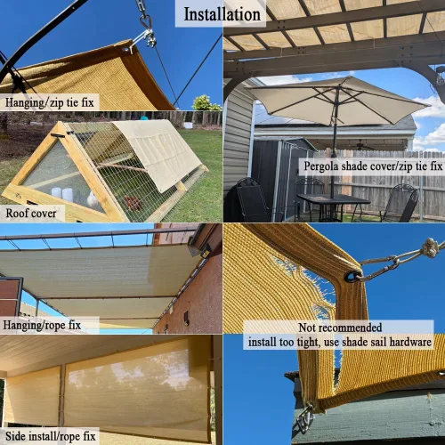 Miniatura 4 de Tela de sombra 90% para patio, pérgola de 6 x 6 pies, tela transpirable para playa, terraza, porche, cenador, cochera, parasol al aire libre