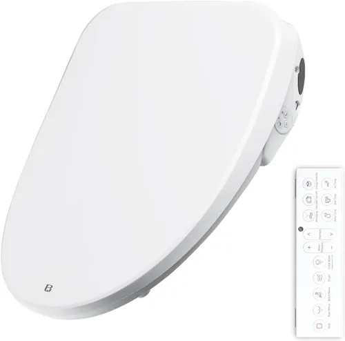 Miniatura 9 de X3 Asiento de inodoro de bidé, asiento de inodoro inteligente alargado con secador de aire, accesorio de bidé para inodoro con agua tibia con cierre