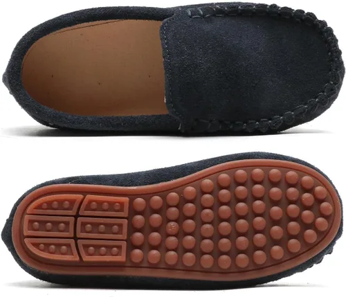 Miniatura 4 de Mocasines de gamuza para niñas y niños, ligeros, antideslizantes, zapatos de barco casuales, zapatos de vestir