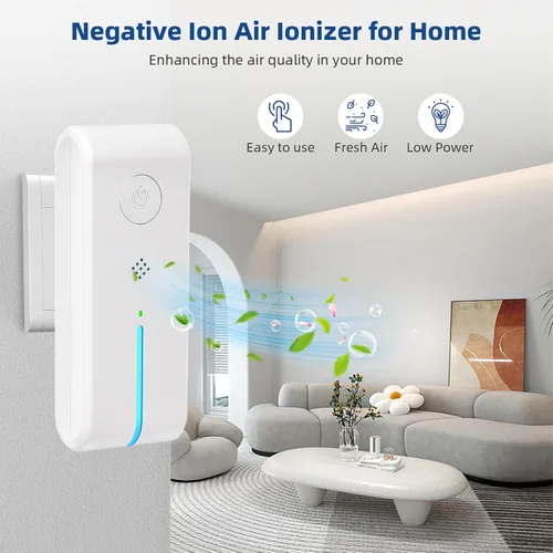 Miniatura 2 de Ionizadores de aire enchufables – ionizador de aire para el hogar, purificador de aire enchufable con luz nocturna negativa sin filtro portátil