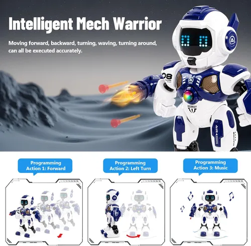 Miniatura 3 de Robot de juguete RC para niños de 3, 4, 5, 6, 7, 8, robot programable inteligente con detección de gestos, robot de control remoto para niños