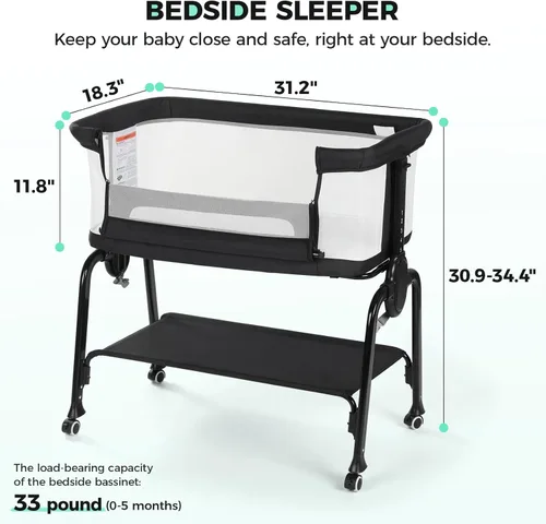 Miniatura 2 de Cowiewie Cuna para bebé negro